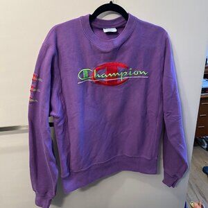 Vintage Champion Reverse Weave Men's Sweatshirt Purple Size Small Red Green Logo